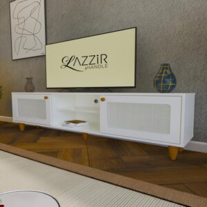 2 Kapaklı Beyaz Hazeranlı Mdf TV Ünitesi