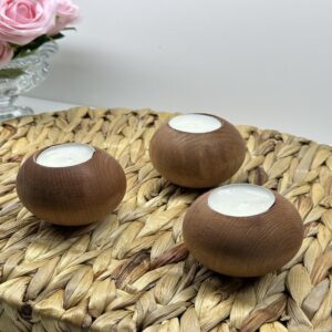 Ahşap Mumluk 7x7 top 3'lü